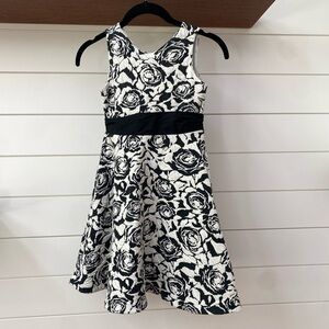 Janie and Jack Black and White Rose Dress